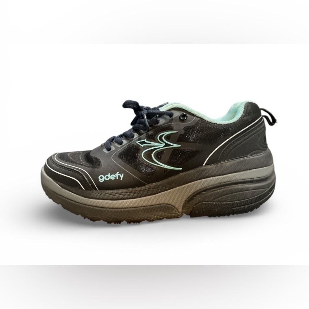 Gdefy Black and Teal Mighty Walk Orthopedic Athletic Sneakers Size 8.5 - Picture 5 of 8